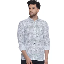 VEERA PARIDHAAN Men Opaque Printed Casual Shirt-picture-17