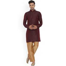 VEERA PARIDHAAN Men Thread Work Jacquard Kurta-picture-22