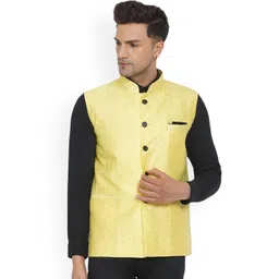 VEERA PARIDHAAN Printed Brocade Nehru Jacket-picture-13