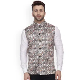 VEERA PARIDHAAN Printed Cotton Nehru Jacket-picture-39