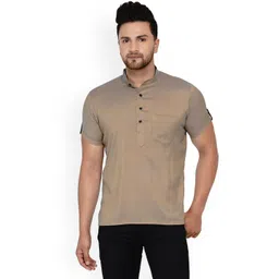 VEERA PARIDHAAN Woven Design Mandarin Collar Straight Kurta-picture-25