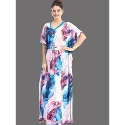 VEGAL Printed Satin Kaftan Maxi Nightdress-picture-27