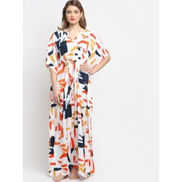 VEGAL Women Printed V-neck Maxi Kaftan Nightdress-picture-28