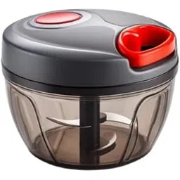 Vegetable Chopper Fast,Easy & Safe Chopping for Every Kitchen/Manual Food Chopper Fruit, Dry Fruit & Salad Maker Cutter – 3 Stainless Steel Blades, 450ml (Colour Grey)-picture-27