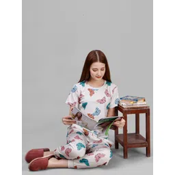 Vegles Floral Printed T-Shirt With Joggers Night Suit-picture-15