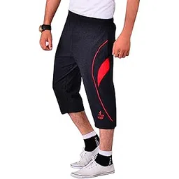 vego Mens Cotton Three by Fourth, 3/4, Capri, Three Quarter Pant Charcol Plus Size-picture-53