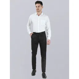 VEI SASTRE Men Mid-Raise Flat Front Smart Slim Fit Formal Trousers image 3