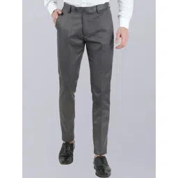 VEI SASTRE Men Smart Mid Rise Plain Slim Fit Formal Trousers-picture-40