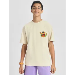 VEIRDO Boys Drop-Shoulder Sleeves Pure Cotton Applique T-shirt-picture-48