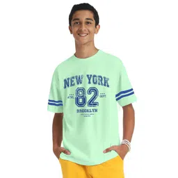 VEIRDO Boys Graphic Printed Round Neck Pure Cotton Oversized Cotton T-Shirt image 4