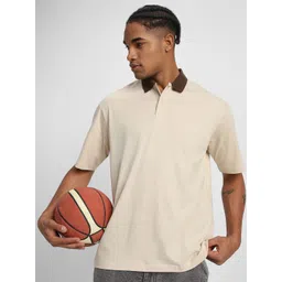 VEIRDO Men Polo Collar Drop-Shoulder Sleeves Pure Cotton T-shirt-picture-39