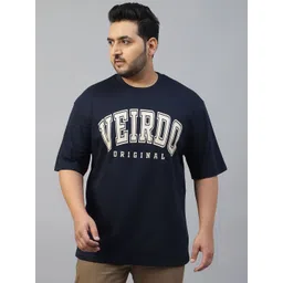 VEIRDO Men Printed Drop-Shoulder Sleeves Pure Cotton T-shirt-picture-28