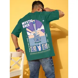 VEIRDO Men Printed Drop-Shoulder Sleeves Pure Cotton T-shirt-picture-32