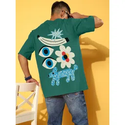 VEIRDO Men Printed Drop-Shoulder Sleeves Pure Cotton T-shirt-picture-20