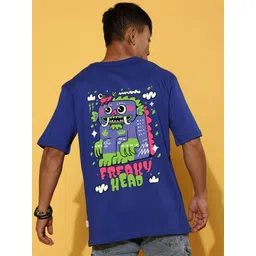 VEIRDO Men Printed Drop-Shoulder Sleeves Pure Cotton T-shirt-picture-29