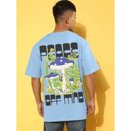 VEIRDO Men Printed Drop-Shoulder Sleeves Pure Cotton T-shirt-picture-16