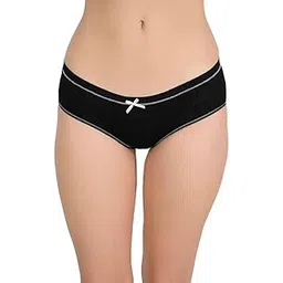 velaavo Women's Full Brief Panties – Smoothing Microfiber & Cotton Mid Waist Hipster Underwear| Soft & Seamless Smoothing Panty(Pack of 1)(Black Free Size)-picture-24