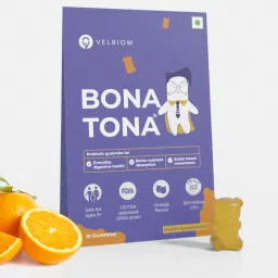 Velbiom Bonatona Probiotic Gummies|For effective digestion, Easy bowel movement & Lasting Immunity|Clinically proven & US FDA approved|Orange & Kaccha mango flavor|For kids & adults, pack of 10 Gummies-picture-13