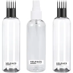 Velpacs 200ml Transparent Empty Plastic Bottle for hair application (2 Appicator + 1 Mist Spray) Pack of 3 | Perfect For Rosemary Tea, Perfume, Rosewater, Travel Friendly-picture-43