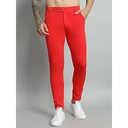 veltick Men's Comfort Fit Lycra Blend Trousers-picture-37