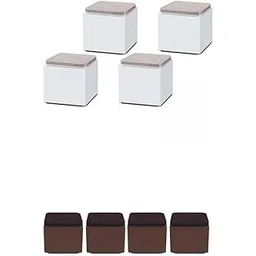 VELURA 60x52mm Bed Risers Furniture Lifts Cabinet Sofa Feet Support White +Brown |8 Pieces Furniture Riser|Bed & Waterbed Accessories| Furniture |Home & Garden-picture-31