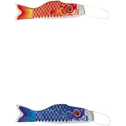 VELURA Japanese Windsock Carp Flag Koi Nobori Sailfish 150cm Blue and 100cm Red|1 Piece Red Japanese Koi| Windmills & Wind Spinners| Yard, Garden & Outdoor Living-picture-16