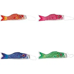 VELURA Set of 4 Colorful Japanese Windsock Carp Flag Sailfish Wind Streamer 150cm|4 X Japanese Koinobori(Red+ Pink+ Blue+ Green)| Windmills & Wind Spinners| Yard, Garden & Outdoor Living-picture-11