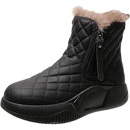 velura SYDL Winter Snow Boots Warm Lined Short Boots Fashion for Trekking Hiker Winter 36 Black|Pair of Snow Boots|Clothing Shoes & Accessories-picture-49