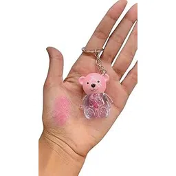 Velvet 2 in 1 Key Chain Teddy bear shape lip gloss, Waterproof Long Lasting Makeup, lip Gloss for Women and Girls Makeup Gift Sets Pack of 1, Multicolor-picture-41