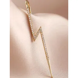 Vembley Gold-Plated Alloy Cubic Zirconia Contemporary Ear Cuff-image-35