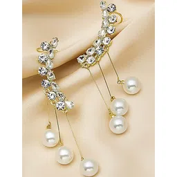 Vembley Gold-Plated Alloy Cubic Zirconia Drop Earrings-image-46