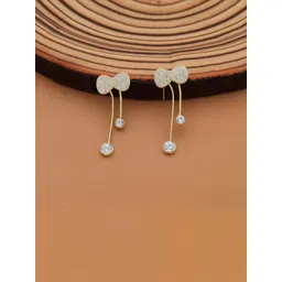 Vembley Gold-Plated Alloy Cubic Zirconia Drop Earrings-image-38