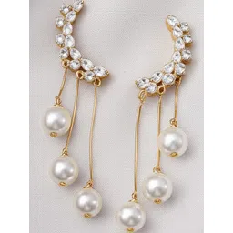 Vembley Gold-Plated Alloy Cubic Zirconia Drop Earrings-image-39