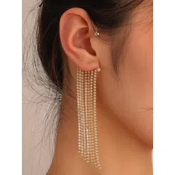 Vembley Gold-Plated Alloy Cubic Zirconia Ear Cuff-image-20