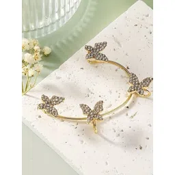 Vembley Gold-Plated Alloy Cubic Zirconia Ear Cuff-image-15