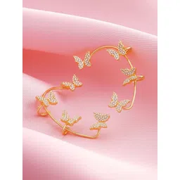 Vembley Gold-Plated Alloy Cubic Zirconia Ear Cuff-image-18