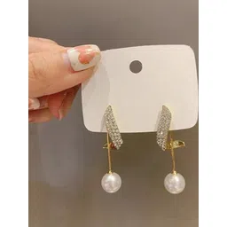 Vembley Gold-Plated Alloy Pearls Drop Earrings-picture-16