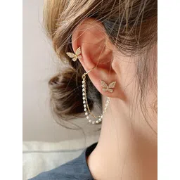 Vembley Gold-Plated Alloy Pearls Ear Cuff-picture-27