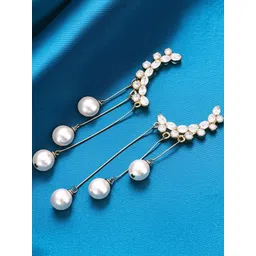 Vembley Gold-Plated Cubic Zirconia Alloy Drop Earrings-image-10