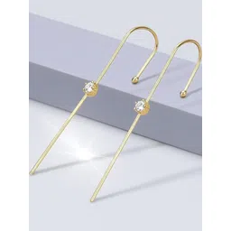 Vembley Gold-Plated Cubic Zirconia Alloy Ear Cuff-image-2