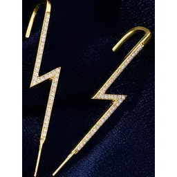 Vembley Gold-Plated Cubic Zirconia Alloy Ear Cuff-image-5