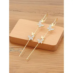 Vembley Gold-Plated Cubic Zirconia Alloy Ear Cuff-image-7