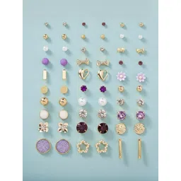 Vembley Pack of 30 Geometric Studs Earrings-picture-40