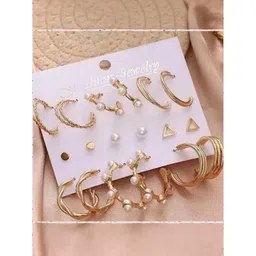 Vembley Pack Of 9 Gold Plated Earrings-picture-21