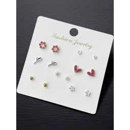 Vembley Set Of 7 Silver-Plated Alloy Studs-picture-36