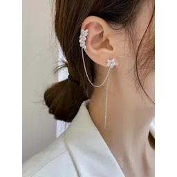 Vembley Silver-Plated Alloy Cubic Zirconia Ear Cuff-picture-12