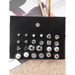 Vembley Silver-Plated Alloy Pearls Studs-picture-33