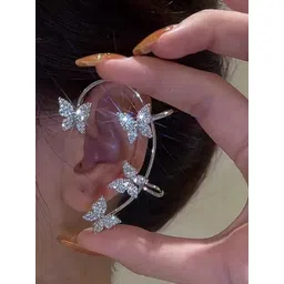 Vembley Silver-Plated Contemporary Ear Cuff Earrings-picture-12