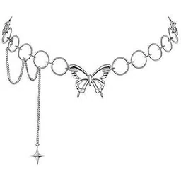 vembley Stylish Silver-plated Star Butterfly Punk Style Linked Circles Choker Necklace For Girls And Women-picture-11