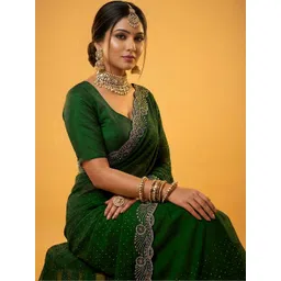 VEMEZ Embellished Sequinned Art Silk Heavy Work Saree image 3